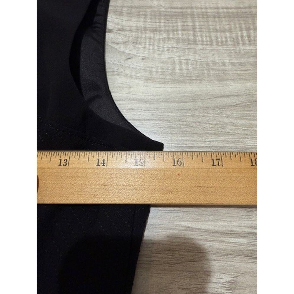 White House Black Market Black Fit-and-Flare Split Neck Pleated Dress-Size 4P - Picture 4 of 11